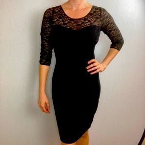 Slimfabulous Built-in Shapewear black lace dress